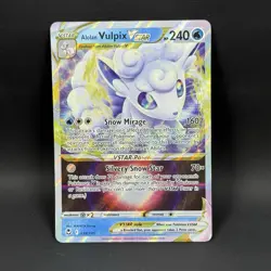 Pokemon Alolan Vulpix V Star 034/195 LP Ultra Rare Silver Tempest - Image 1