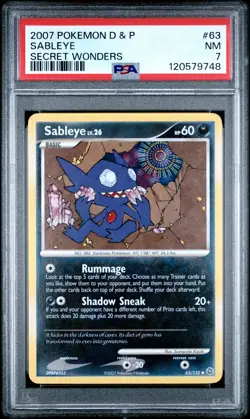 2007 POKEMON DIAMOND & PEARL SECRET WONDERS #63 SABLEYE PSA 7 - Image 1