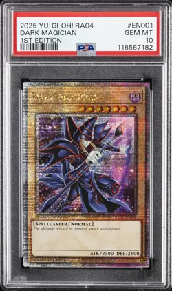2025 YU-GI-OH! RA04-QUARTER CENTURY STAMPEDE 1ST ED #EN001 DARK MAGICIAN PSA 10 - Image 1