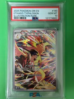 Ethan's Typhlosion 190/182 Destined Rivals Illustration Rare Pokemon Card PSA 10 - Image 1