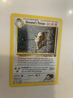 Pokemon TCG: Giovannis Persian 8/132 Gym challenge holo rare 1999 WOTC vintage - Image 2
