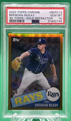 2020 Topps Chrome Brendan McKay RC Rookie 1985 Gold Refractor /50 PSA 10 - Image 1