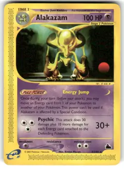 Alakazam Non-Holo Rare 2/144 - 2003 Skyridge E-Series Rare Pokemon Card NM - Image 1