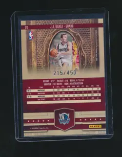 J.J. BAREA 2009-2010 PANINI COURT KINGS GOLD PARALLEL 215/450 #20 - Image 2