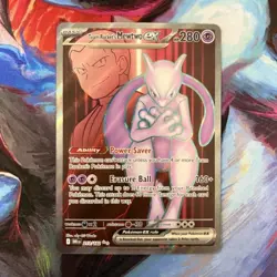 Pokemon Team Rocket’s Mewtwo ex 213/182 Special Illustration Rare Destined Rival - Image 1