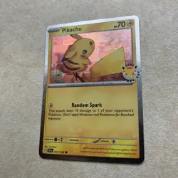 2026 Pikachu 051/162 Pokemon Day 30th Anniversary Stamped Promo TCG Cosmo Holo - Image 2