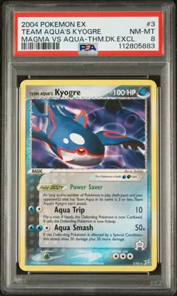 PSA 8 Pokemon EX TEAM AQUA'S KYOGRE Magma Vs Aqua Theme Deck Exclusive - Image 1
