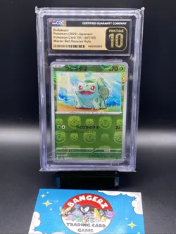 Pokemon Bulbasaur 151 sv2a JPN Master Ball Reverse Holo #001 CGC 10 Pristine - Image 1