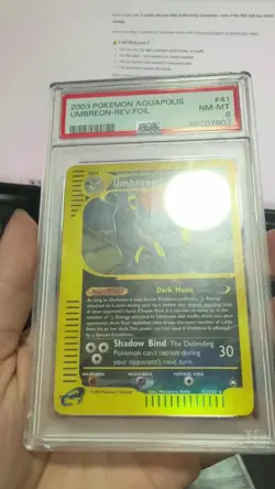 2003 Pokemon Umbreon Reverse Holo Foil Aquapolis 41/147 PSA 8 - Image 2