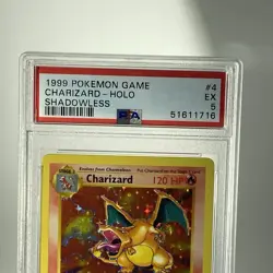 1999 Pokemon Charizard 4/102 Shadowless Holo - PSA 5 - Image 2