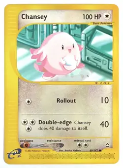 Chansey - 69/147 - WOTC e-Reader Aquapolis Regular Rare Pokemon Card - LP - Image 1