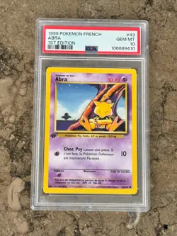 Abra | Edition 1 FR | Set de Base 1999 | PSA 10 GEM MINT | Pokemon 43/102 - Image 1