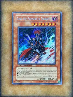 Yugioh Gorz the Emissary of Darkness DLG1-EN000 Secret Rare Limited Edition LP - Image 1