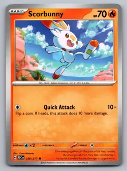 SCORBUNNY 036/217 COMMON ME: ASCENDED HEROES POKEMON NM - Image 1