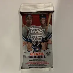Topps 75 2026 Series 1 MLB Baseball Trading Card FAT PACK 36 Cards NEW + SEALED - Image 1