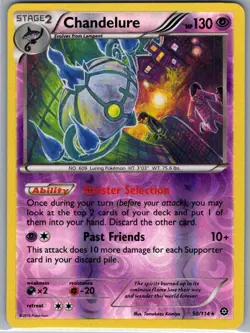 Chandelure 50/114 Reverse Holo XY - Steam Siege - Pokemon Card - NM - Image 1
