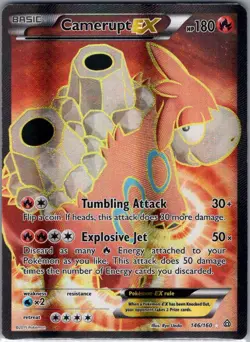 Camerupt EX (Full Art) 146/160 XY - Primal Clash - Pokemon Card - LP - Image 1