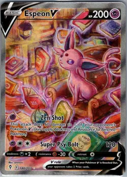 Espeon V (Alternate Full Art) 180/203 SWSH07: Evolving Skies - Pokemon Card - NM - Image 1