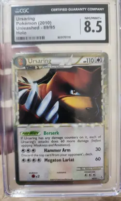 CGC 8.5 Ursaring 2010 Unleashed 89/95 Holo Pokemon Card - Image 1