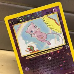 Pokemon Mew Southern Islands Holo 1/18 SWIRL promo Card Small Crease Nice Ex - Image 4