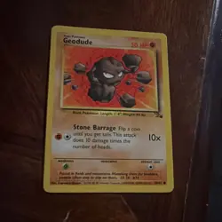 Pokemon Geodude 1st Edition Fossil 47/62 50 HP Stone Barrage Common Card - Image 1