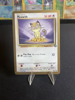 Pokemon TCG Meowth Gold Border 56/64 Fruit Roll Ups Promo Jungle WOTC Vintage LP - Image 1