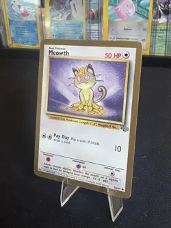 Pokemon TCG Meowth Gold Border 56/64 Fruit Roll Ups Promo Jungle WOTC Vintage LP - Image 2