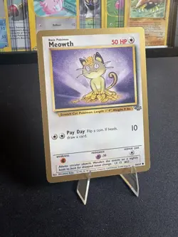 Pokemon TCG Meowth Gold Border 56/64 Fruit Roll Ups Promo Jungle WOTC Vintage LP - Image 3