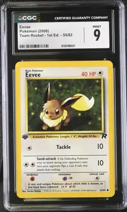 Pokemon English Eevee 55/82 2000 Team Rocket - 1st Edition Common - Image 1
