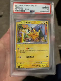 Pikachu Pokemon SV4a Shiny Treasure Ex 055/190 Reverse Holo PSA 10 Japanese 2023 - Image 1