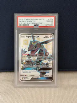 Pokemon Rayquaza GX Hidden Fates Premium Coll. Full Alt Art Promo #177a PSA 10 - Image 1