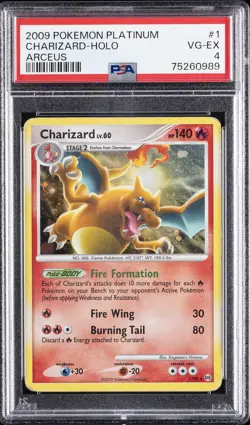2009 POKEMON PLATINUM ARCEUS #1 CHARIZARD-HOLO PSA 4 - Image 1