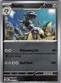 Steelix Reverse Holo Rare ME01: Mega Evolution 093/132 NM Pokemon - Image 1