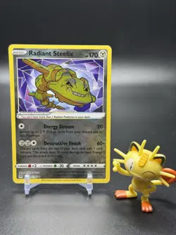 Radiant Steelix 124/196 Pokemon Swsh11: Lost Origin Holo - NM - Image 1