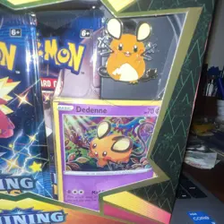 Pokemon Shining Fates Mad Party Pin Collection Dedenne Kit 3 Booster Packs Promo - Image 2