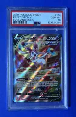 2021 Pokemon Swsh FA/Sylveon V Evolving Skies #184 PSA 10 GEM MT - Image 1