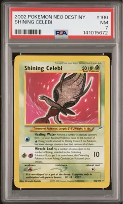 2002 POKEMON NEO DESTINY UNLIMITED PSA 7 SHINING CELEBI 106 - US SELLER - Image 1