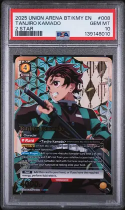 2025 UNION ARENA UE05BT/KMY DEMON SLAYER #008 TANJIRO KAMADO 2 STAR PSA 10 - Image 1