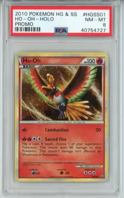 POKEMON HEARTGOLD BLACK STAR PROMO HO-OH #HGSS01 HOLO FOIL PSA 8 NM-MT #40754727 - Image 1