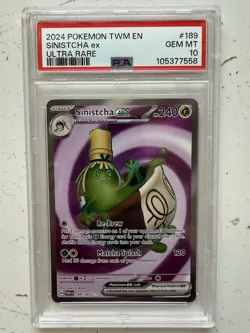 Sinistcha ex 189/167 Pokemon S&V Twilight Masquerade Ultra Rare PSA 10 - Image 1