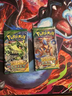 2x Pokemon Roaring Skies Opened Pack Art Set - Image 1