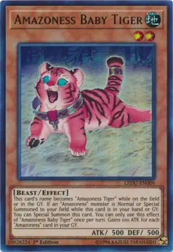 Yugioh! LP Amazoness Baby Tiger - LEDU-EN009 - Ultra Rare - 1st Edition Lightly - Image 1