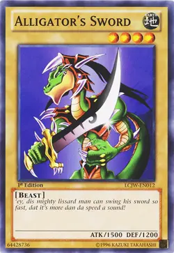 Yugioh! LP Alligator's Sword - LCJW-EN012 - Common - 1st Edition Lightly Played, - Image 1