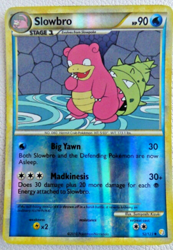 Heartgold Soulsilver Slowbro Pokemon TCG Card Reverse Holo No 80 52 123 Rare - Image 1