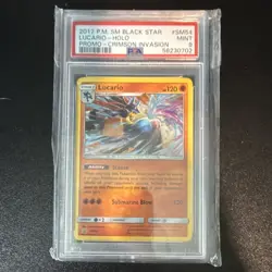 Pokemon Lucario SM Black Star Promo SM54 Holo PSA 9 2017 Pokemon TCG Card - Image 1