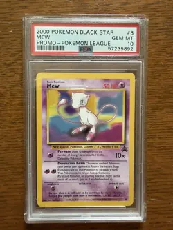 2000 POKEMON PROMO BLACK STAR POKEMON LEAGUE #8 MEW PSA 10 - Image 1