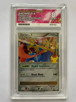 Pokemon 2021 Celebrations Zacian Lv. X Black Star Promo Deluxe SWSH135 Ace 8 NM - Image 1