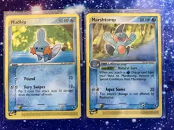Pokemon TCG Mudkip 60/109 & Marshtomp 41/109 Pokemon Ruby And Sapphire - Image 1