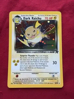 Dark Raichu - 83/82 - Pokemon Team Rocket Unlimited Holo Rare Card WOTC NM - Image 1