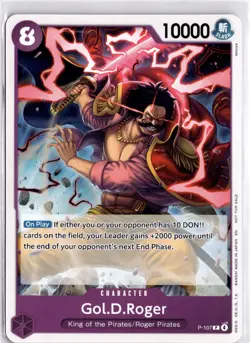 One Piece Card Game Gol.D.Roger P-107 Promotional Purple Trading Card TCG - Image 3